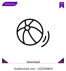 Beach ball icon vector . Best modern, simple, isolated, application , logo, flat icon for website design or mobile applications, UI / UX design vector format.