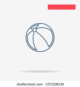 Beach ball icon. Vector concept illustration for design.