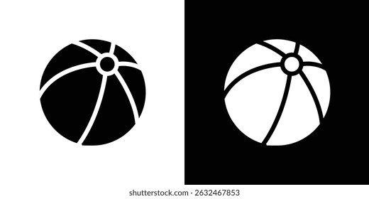 Beach ball icon Vector in flat style. Collection silhouettes
