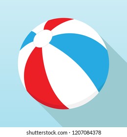 Beach ball, beach ball icon. Vector illustration of a beach ball with shadow.