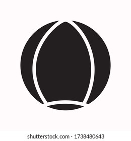 Beach Ball Icon Vector Illustration. Solid Style.