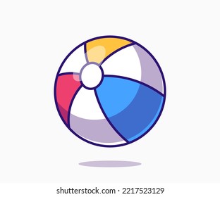 ilustración vectorial de icono de bola de playa. estilo de dibujos animados planos. sobre un fondo blanco.