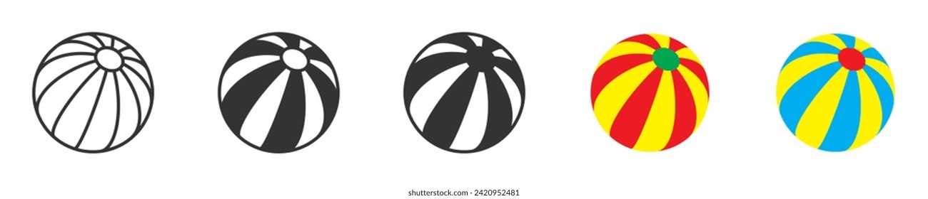 Beach ball icon. Vector illustration.