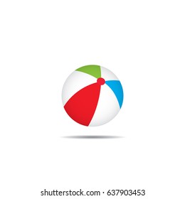 Beach ball icon vector illustration on white background.