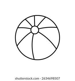beach ball icon, vector line isolated on white background. trendy and modern design