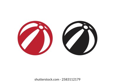 beach ball icon vector silhouette isolated in white background