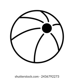 beach ball icon with white background vector stock illustration