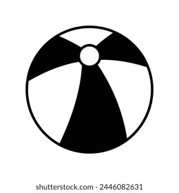 Icono de bola de playa con fondo blanco Vector ilustración de stock