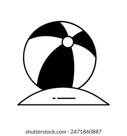 beach ball icon with white background vector stock illustration