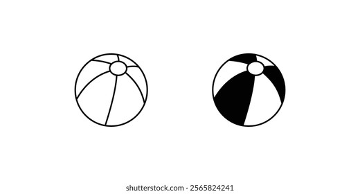 beach ball icon with white background vector stock illustration