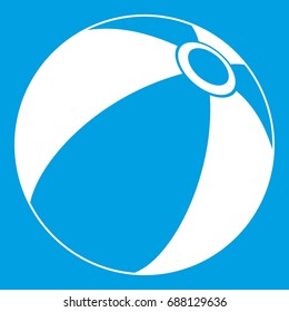 Beach ball icon white isolated on blue background vector illustration