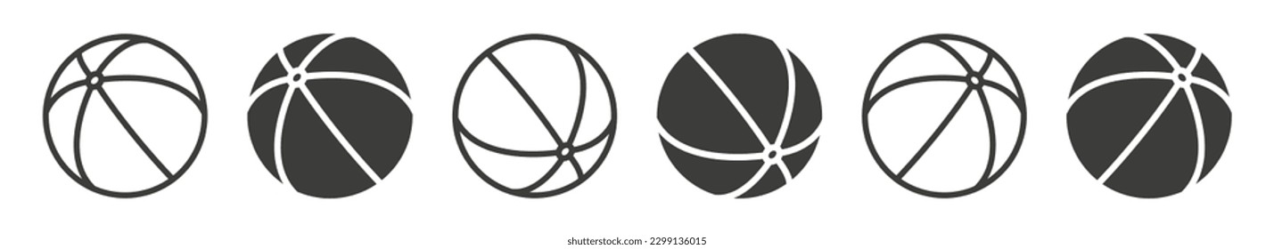 Beach ball icons. Balls icon set. Vector isolated illustration.