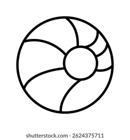 Beach ball icons set. Beach ball isolated icon. Black ball symbols. Vector illustration.