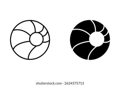 Beach ball icons set. Beach ball isolated icon. Black ball symbols. Vector illustration.