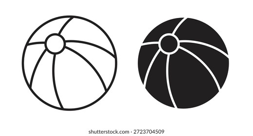 Strandball Icons Vektorsammlung für Webdesigns. Flache Symbole