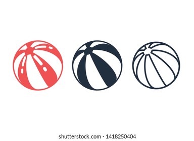 Beach ball icon,Vector and Illustration.