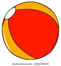 beach ball illustration hand drawn isolated vector