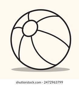 beach ball illustration isolated symbol with illustration stye doodle and line art