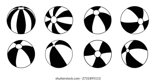 Vector de silueta de ilustración de bola de playa 