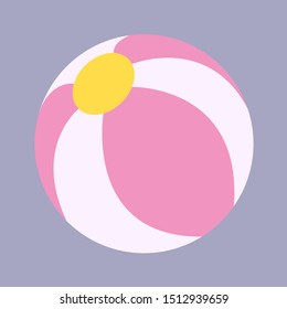 Beach ball, illustration, vector on white background.