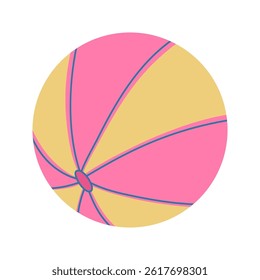 Beach ball. Inflatable play equipment. Summer holiday element design. Flat style vector illustration.