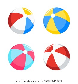 beach ball, inflatable ball set vector illustration isolated