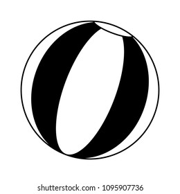 Beach ball isolated in black and white