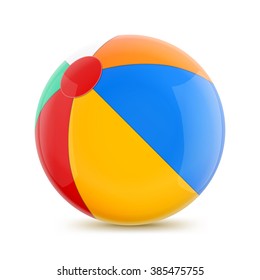 Beach Ball. Isolated Illustration on White Background.