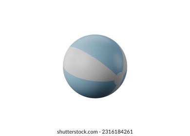 Bola De Playa Aislada En Fondo Azul Ilustración 3D En 3D