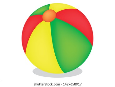Beach ball isolated on a white background. Colored beach ball