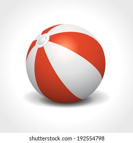 Beach ball isolated on white summer holidays vector illustration 