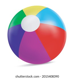 Beach Ball einzeln auf weißem Hintergrund. Vektor EPS10
