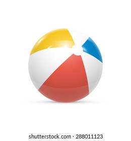 Beach ball Isolated on white background Vector illustration