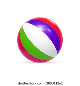 Beach ball Isolated on white background Vector illustration