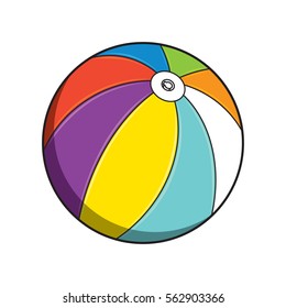 beach ball isolated on white background vector illustration