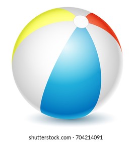 Beach ball isolated on a white background. Vector illustration.