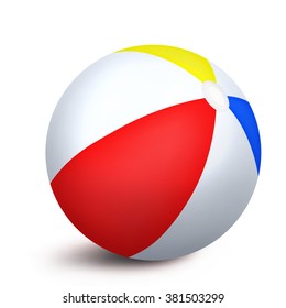 Beach ball isolated over white background. Vector illustration