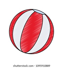 Beach ball isolated scribble