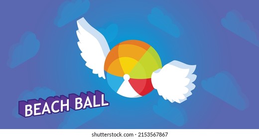 Icono de diseño isométrico de bola de playa. Ilustración web de vectores. 3.ª colorida concepción