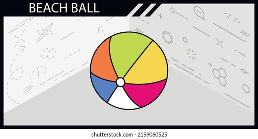 Beach ball isometric design icon. Vector web illustration. 3d colorful concept
