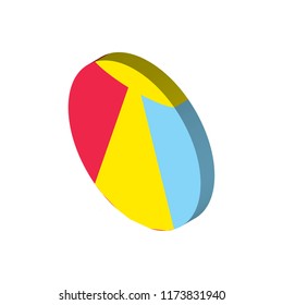Beach ball isometric left top view 3D icon