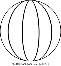 beach ball line art vector illustration outline design