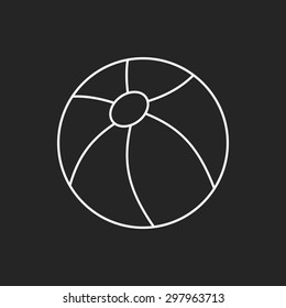 beach ball line icon