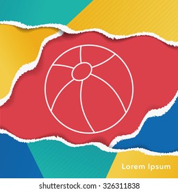 beach ball line icon