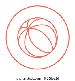Icono de la línea de bola de playa.