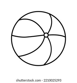 Beach ball line icon illustration. icon related to holiday. Simple design editable