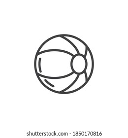 Beach ball line icon. linear style sign for mobile concept and web design. Ball toy outline vector icon. Symbol, logo illustration. Vector graphics