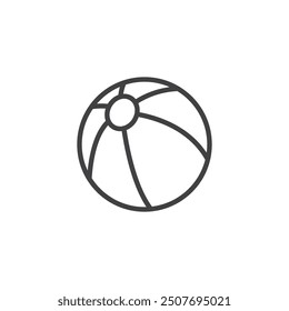 Beach ball line icon. linear style sign for mobile concept and web design. Inflatable ball outline vector icon. Symbol, logo illustration. Vector graphics