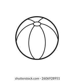 Beach ball line icon on white background