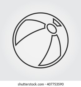 Beach Ball line icon, outline vector illustration, linear pictogram isolated on gray